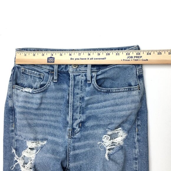 Hollister Women's Jeans High Rise Crop Distressed Button Fly size 25 length 27" - Picture 4 of 8